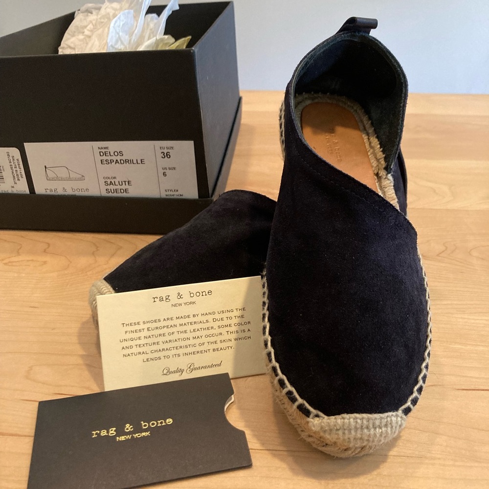 Rag & Bone Delos espadrille navy size 6